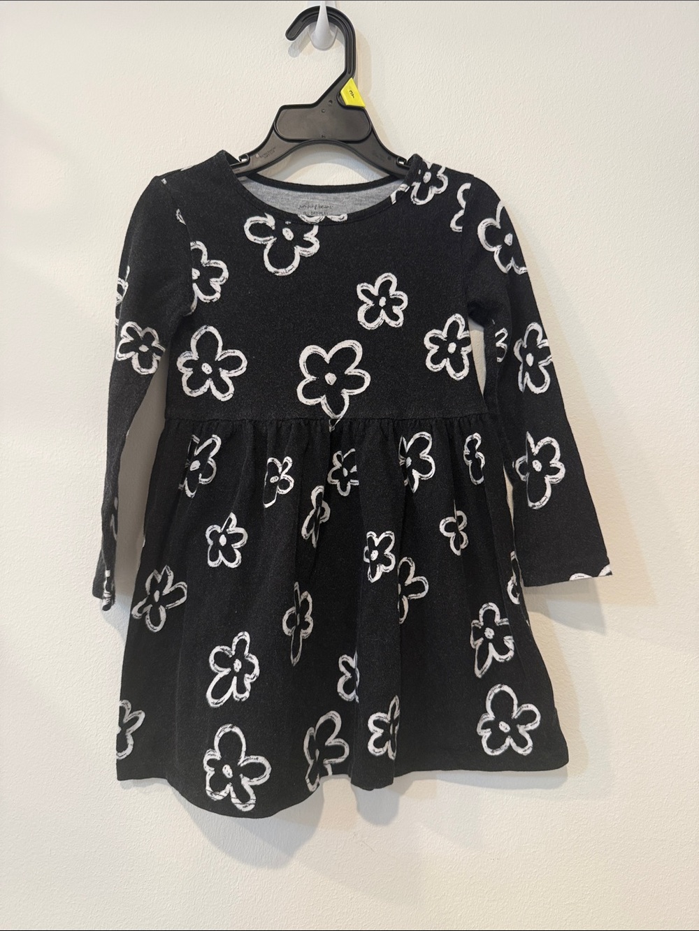 jumping beans Black Dress with White Floral Print